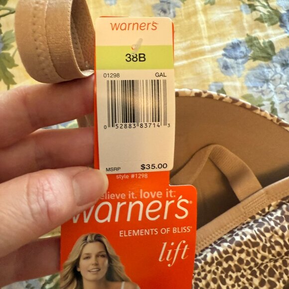 Warner Leopard Print Lifting Bra - 38B - Picture 4 of 5